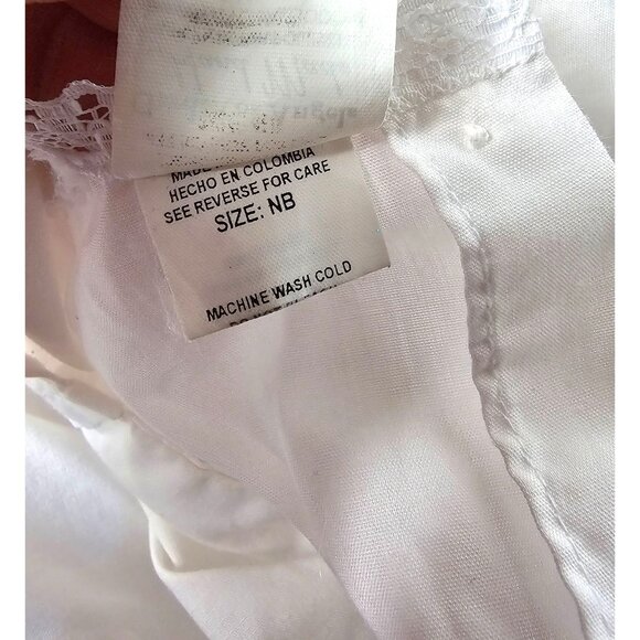 Vtg Garden Of Angels Hand Made NB Dress Bloomers Set White Embroidered Lace Trim - Picture 13 of 14